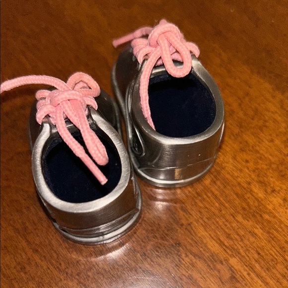 Baby  Silver Keepsake Shoe Set with Pink Laces - Picture 3 of 5